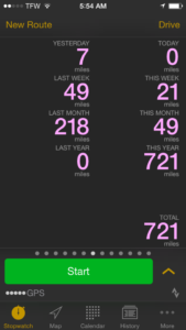 721 miles to date